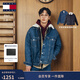 TOMMY JEANS【三合一鋪棉內膽】秋冬男裝美式潮流寬松牛仔棉服夾克外套 牛仔藍/藏青色1AA M （推薦：140-160斤）