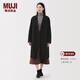 MUJI女式 羊毛混 切斯特大衣毛呢外套女款女裝衣服25年冬季 BD10LA5A 黑色 M (160/84A)