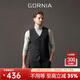 格羅尼雅（GORNIA）男士中式毛背心時(shí)尚V領(lǐng)中年商務(wù)休閑坎肩GAW23338980 黑色 L