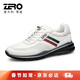 零度zero男鞋時(shí)尚百搭運動(dòng)休閑鞋男皮面厚底舒適潮流戶(hù)外鞋 白色 41