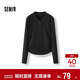 森馬（Semir）長(cháng)袖T恤女短款發(fā)熱抓絨假兩件2025冬亨利領(lǐng)緊身衣服109725101003