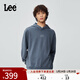 Lee25秋冬新品舒適版Logo印花復古男連帽長(cháng)袖衛衣潮LMT010841204 復古牛仔藍 M