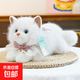 可愛(ài)創(chuàng  )意圍巾款會(huì )叫的布偶貓毛絨玩具仿真貓咪玩偶送女生精美禮物 白色 45厘米【新款上市 優(yōu)先發(fā)貨】