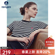 Navigare意大利小帆船短袖條紋T恤衫女25夏季新品圓領(lǐng)百搭體恤衫時(shí)尚上衣 黑白條紋 M