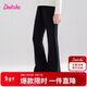 笛莎（DEESHA）童裝女童褲子加絨2025冬季款大童女孩兒童洋氣休閑褲微喇褲長(cháng)褲