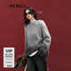 MO&Co.毛衣含馬海毛漸變一體定織設計感慵懶風(fēng)軟糯針織衫摩安珂 深花灰色 M 165