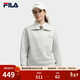 斐樂(lè )FILA半開(kāi)襟男女同款衛衣25秋季新款情侶華夫格寬松休閑翻領(lǐng)女上衣 靜雅花灰-MG XL 180/100A/XL
