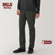 MUJI男式 起毛 絲光斜紋修身褲男士長(cháng)褲子冬季款休閑褲 AE0XZA4A 深綠色 82cm 180/82A