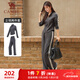 駱駝（CAMEL）立領(lǐng)健身女裝撞色修身兩件套運動(dòng)服 Y24CAWL6620 墨灰 M