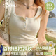都市麗人萊賽爾吊帶背心女內搭修身顯瘦打底內衣外穿吊帶女無(wú)袖上衣白L