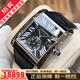 【二手99新】卡地亞男表坦克系列 劉德華同款 個(gè)性自動(dòng)機械商務(wù)休閑手表日期奢侈品腕表 瑞士品牌鐘表 34*44黑盤(pán)W5330004