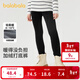 巴拉巴拉balaOne兒童加絨打底褲女童加厚保暖2025冬裝新款長(cháng)褲子 黑色90001 140