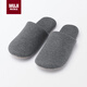 MUJI男女通用 柔軟 可水洗拖鞋 室內棉拖 灰色 38 (240mm)