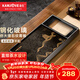 金灶（KAMJOVE）鋼化玻璃茶盤(pán)全自動(dòng)燒水壺一體桌茶臺帶排水功夫茶整套茶具高檔 金莊系列茶盤(pán)【不含茶藝爐】