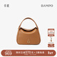 半坡飾族（bampo）牛皮小圓滿(mǎn)菜籃子包包高級單肩斜挎時(shí)尚頭層牛皮手提送禮元旦禮物 枇杷棕