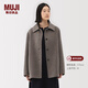 MUJI女式 羊毛混 短大衣 女外套25年冬季 毛呢外衣上衣 女裝 BD115A5A 深咖啡棕色 M (160/84A)