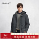 GANT/甘特冬季男士純色外套復古休閑可拆卸帽抽繩白鴨絨羽絨服 907-灰咖色 2XL