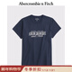 Abercrombie & Fitch女裝25秋美式復古棉質(zhì)經(jīng)典LOGO修身圓領(lǐng)套頭短袖T恤185-5058 藍寶石色 S (165/88A)