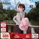 凱浦林【新年情人節禮物】kipling雙肩背包猴子包|CITY PACK/ZIP系列 CITY ZIP S-粉拼銀拉鏈