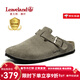 楓葉（leaveland）軟木勃肯鞋男英倫風(fēng)時(shí)尚透氣包頭半拖鞋舒適休閑防滑一腳蹬懶人拖 卡其色（皮鞋碼） 41
