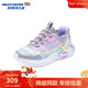 Skechers斯凱奇兒童閃穿鞋春秋時(shí)尚新年女童公主閃燈一腳蹬休閑鞋302296L 銀色/多彩色/SMLT 30