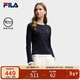 FILA斐樂(lè )官方女子針織長(cháng)袖衫2025冬時(shí)尚假兩件休閑修身亨利衫
