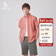 哈吉斯（HAZZYS）男裝 夏季男襯衣通勤上衣千鳥(niǎo)格短袖襯衫男ATCZK1BBK73