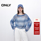 ONLY2025夏季新款個(gè)性漸變設計落肩圓領(lǐng)寬松針織衫女|125324005 C39牛舌草藍色 M