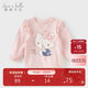 戴維貝拉Hello Kitty聯(lián)名兒童T恤女童抗菌打底衫秋裝上衣