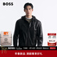 雨果博斯BOSS【羊皮革】 男士26年春季新款羊皮革皮衣 001-黑色 L (50)