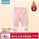 優(yōu)奇女童打底褲冬裝2026新款寶寶加絨厚休閑棉褲兒童夾棉保暖褲子冬季 粉色 80