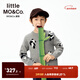 little MO&Co.含羊毛 little moco童裝25冬新款男女童熊貓刺繡毛衣長(cháng)袖上衣可愛(ài) 中花灰色 150 150/72