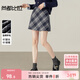 尚都比拉英倫風(fēng)氣質(zhì)半身裙女冬季含棉厚款保暖A字裙小個(gè)子中腰格紋短裙