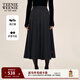 Teenie Weenie小熊女裝半身裙2025秋新款學(xué)院風(fēng)刺繡休閑大擺百褶裙 深灰色 S 160