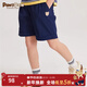 PawinPaw【透氣】卡通小熊童裝夏季男童撞色翻邊兒童短褲 Navy藏青色/59 140