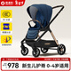 SMARTSTROLLER嬰兒推車(chē)可坐可躺新生兒嬰兒車(chē)輕便折疊雙向高景觀(guān)寶寶手推車(chē) 午夜藍Plus (呵護背脊+舒適坐躺)