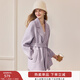 香影劉些寧同款香影雙面呢羊毛大衣女冬蜜桃酥心收腰灰色西裝毛呢外套 紫色 S 155/80A/85-95斤