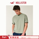 HOLLISTER美式復古舒適棉質(zhì)百搭運動(dòng)短袖T恤25夏男裝324-5252 鼠尾草色 M (180/100A)