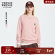 Teenie Weenie小熊女裝衛衣秋冬簡(jiǎn)約寬松休閑學(xué)院風(fēng)圓領(lǐng)套頭上衣 粉色 M