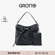 GROTTO個(gè)樂(lè )流浪包中號子母包托特松弛感通勤斜挎單肩包新年禮物 經(jīng)典黑 中號