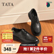 他她（TATA）2025冬商場(chǎng)同款時(shí)尚休閑男皮鞋新款黑色軟底輕奢72W30DM5 黑色 42