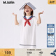 馬·拉?。∕.Latin）/【商場(chǎng)同款】童裝兒童連衣裙夏新款女大童印花裙子 半漂白 130cm