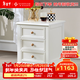 一具一家美式床頭柜小美鄉村風(fēng)格核桃木全實(shí)木儲物柜主臥室家用全原木家具 9958#白色床頭柜45x42x60cm