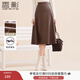 香影美拉德皮裙半身裙女高腰2025秋冬新款咖色中長(cháng)a字顯瘦pu傘裙 咖啡 S