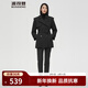 波司登（BOSIDENG）【斷碼清倉】冬季90鵝絨風(fēng)衣羽絨服女商務(wù)英倫特色西裝外套 黑色8056 S 160/84A
