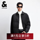 杰克·瓊斯（JACK&JONES）男裝25年秋冬季輕薄羽絨服男士字母提花翻領(lǐng)襯衫式鴨絨服夾克外套 E40黑色 L （180）