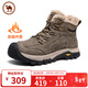 駱駝牌 雪地靴加絨保暖棉鞋戶(hù)外登山耐磨工裝靴 P15W342010 卡其 41