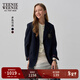 Teenie Weenie小熊女裝秋季復古氣質(zhì)學(xué)院風(fēng)徽章西裝外套 藏青色 S 160