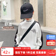 左西男童半高領(lǐng)加厚T恤2025款冬季兒童撞色保暖舒適打底衫 白色 150