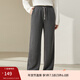 纖莉秀【加絨保暖】大碼女裝休閑簡(jiǎn)約百搭舒適褲子胖mm2025冬新款4910 深灰色 34/3XL
